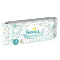 Pampers Sensitive Wipes Convenience Pack 18 Count (Pack of 24)