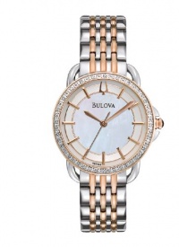 Bulova Women's 98R144 Diamond Rose and Stainless Steel Two Tone Watch