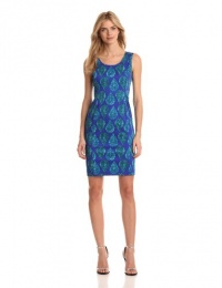 Jones New York Women's Sleeveless Shift Dress, Ultramarine Combo, 12