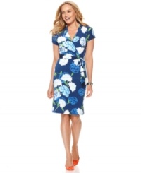 Florals adorn this flattering Charter Club dress for style that welcomes spring. Pair it with bold flats to get the right pop of contrast!