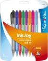 Paper Mate InkJoy 100 RT Retractable Medium Point Advanced Ink Pens, 8 Fashion Colored Ink Pens