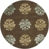 Area Rug 8x8 Round Transitional Brown-Tan Color - Surya Tamira Rug from RugPal