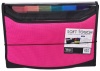 Filexec Soft Touch Padded Canvas Window Expanding File, 13 Pockets, 1 Pack, Hot Pink (46222-3)