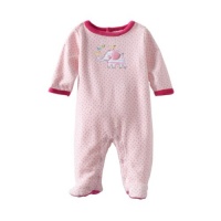 ABSORBA Baby-Girls Newborn Velour Footie