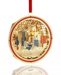 The famous skyline of America's third largest city is memorialized in this shining Christmas ornament that salutes the great city of Chicago, the pride of the Midwest. From ChemArt.