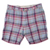 Polo Ralph Lauren Men's Slim Fit Beach Plaid Madras Short, Blue/Red, 35