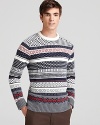 A timeless Fair Isle pattern lends statement style to this classic Jack Spade wool sweater.