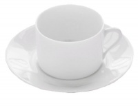 BIA Cordon Bleu Limoges Tea Cup and Saucer, Set of 4, White