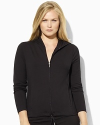 Versatile, essential hoodie rendered in a chic paneled construction from ultra-soft stretch cotton jersey.