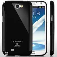 SQ1 [Mercury] Slim Fit Flexible TPU Case for Samsung Galaxy Note 2 (Black)