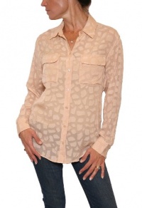 Women's Equipment Femme Savanna Signature Jacquard Chiffon Blouse in Nude