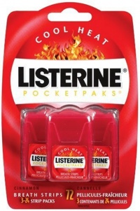 Listerine PocketPaks Breath Strips, Cinnamon, 3 24-Count Dispensers