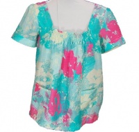 DKNY Jeans Baby Doll Top Splatter Artist Large