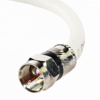 Mediabridge Coaxial Digital Audio Video Cable - (25 Feet) - Triple Shielded, F-Pin to F-Pin with Easy Grip Connector Caps