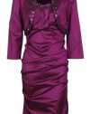 R&M Richards Womens Beaded Taffeta Jacket Dress Set