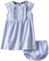 Nautica Baby-girls Infant Mini Pinstripe Dress, Classic Blue, 12 Months