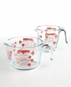 A universal tool, most kitchens would ground to a halt without the help of a classic Pyrex measuring cup. Making food preparation easier from beginning to end, these go-anywhere, do-anything cups offer precise measurements for fantastic cooking results. Pictured on right. Two-year limited warranty.