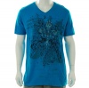 INC International Concepts Turquoise Graphic SS V-Neck T-Shirt