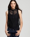 This stunning sheer lace AG Adriano Goldschmied top is the coveted it look for fall.