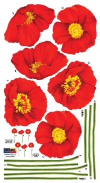 (13x24) Red Poppies Wall Decal