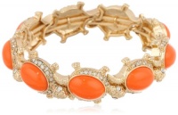 Anne Klein Arden Gold-Tone Tangerine Colored Turtle Stretch Bracelet, 7.25