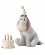 Eeyore never ages in this Disney figurine celebrating Winnie the Pooh's lovable donkey. Featuring soft pastel hues and gold detail in Lenox porcelain.