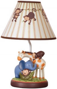 Kids Line Jungle 123 Lamp Base and Shade, Brown