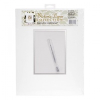 Darice VL64 Autograph Mat Frame with Pen, White/Silver