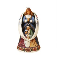 Jim Shore Heartwood Creek Nativity Angel with Wings Around Holy Family Figurine 9.75 Inch