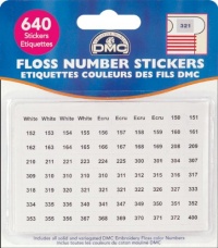 DMC 6103 Floss Number Stickers, 640-Stickers