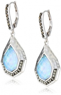 Judith Jack Waterfall Sterling Silver, Marcasite and Blue Opal Drop Earrings