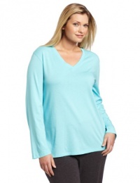 Hue Sleepwear Women's Plus-Size Long Sleeve V-Neck Sleep Tee