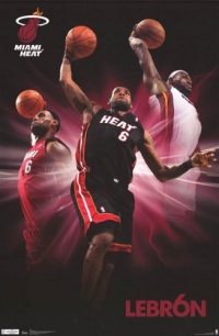 (22x34) Miami Heat Lebron James Triple Dunk Sports Poster