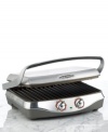 Don't let the weather stop you from enjoying food fresh off the grill. This removable plate grill from Calphalon impresses all year round, cooking up to six burgers, six 4-oz. chicken breasts or four panini-style sandwiches between its premium nonstick plates. One-year limited warranty. Model HE600CG.