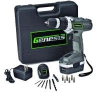 Genesis GCD18BK 18v Cordless Drill/Driver Kit, Grey