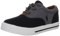 Polo by Ralph Lauren Vaughn Lace-Up Sneaker (Toddler/Little Kid/Big Kid),Black/Grey/Black,1.5 M US Little Kid