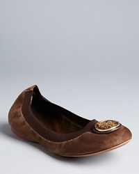 Tory Burch ballet flat favorites, revamped with newly designed logo accents that lend just the right touch of subtle luxury.