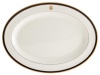 Pickard Gold Bracelet White Fine China with Black Trim and Eagle Crest Large Oval Platter, 14-5/8-Inch