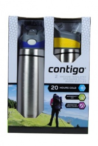 Contigo 2 Vacuum-insulated Stainless Steel Water Bottles 22 oz, Cobalt Blue/Lemon