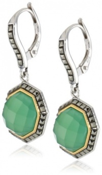 Judith Jack Mini Octagons Sterling Silver, Chalcedony and Marcasite Drop Earrings