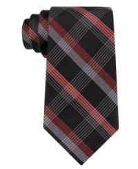 Pump up the plaid with this silk tie from DKNY.