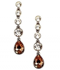 Givenchy Earrings, Silk Glass Linear Earrings; Smokey Quartz