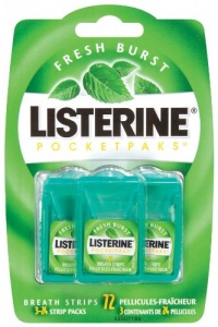 Listerine PocketPaks Breath Strips, Fresh Burst, 72 Count (Pack of 2)