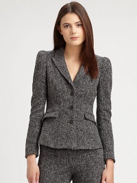 Nubby stretch tweed, tailored in a timeless, elegant blazer silhouette.Peaked lapelsButton frontFlap pocketsButton cuffsFully linedAbout 23 from shoulder to hem33% silk/20% polyester/18% cotton/13% wool/11% viscose/3% nylon/2% elastaneImportedModel shown is 5'10 (177cm) wearing US size 4. 