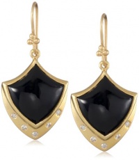 Lauren Harper Collection Midnight 18k Gold, Black Onyx and Diamond Crest Earrings