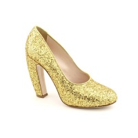 Miu Miu Glitter 4 Pumps, Classics Shoes Gold Womens