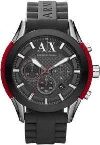 A|X Armani Exchange Watch, Men's Chronograph Gray Silicone Rubber Bracelet 47mm AX1211