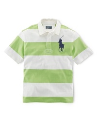 A classic short-sleeved striped cotton rugby for preppy, in-the-game style.