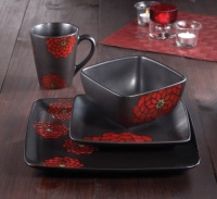 American Atelier Asiana Red 16-Piece Dinnerware Set