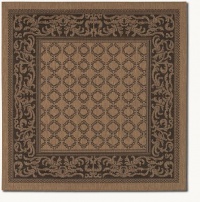 Couristan 1016/2000 Recife Garden Lattice Cocoa/Black Rug, 8-Feet 6-Inch Square